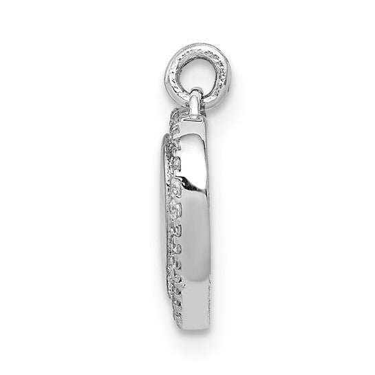 14kt White Gold 1/10ct. Diamond Fancy Polished Heart Pendant