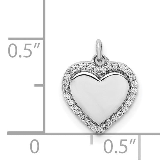 14kt White Gold 1/10ct. Diamond Fancy Polished Heart Pendant