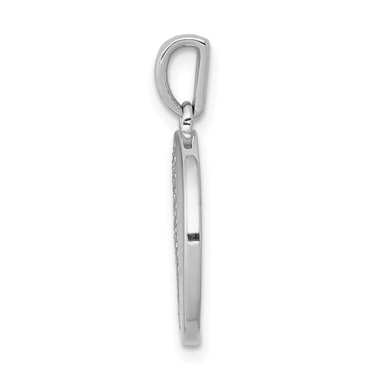 14kt White Gold 1/4ct. Diamond Fancy Half and Half Circle Pendant