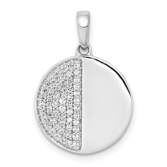 14kt White Gold 1/4ct. Diamond Fancy Half and Half Circle Pendant