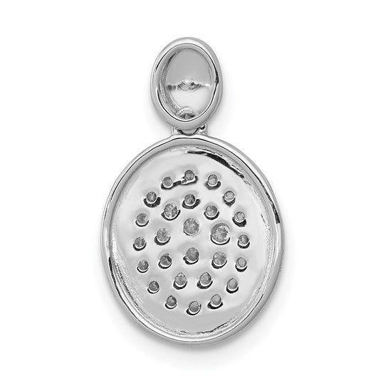 14kt White Gold 1/4ct. Diamond Fancy Oval Pendant