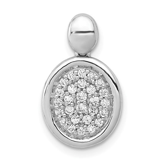 14kt White Gold 1/4ct. Diamond Fancy Oval Pendant