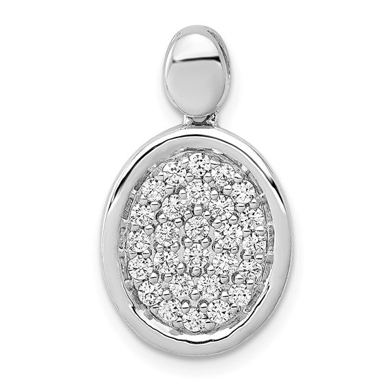 14kt White Gold 1/2ct. Diamond Fancy Oval Pendant