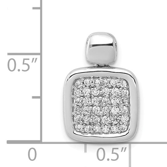 14kt White Gold 1/4ct. Diamond Fancy Square Pendant