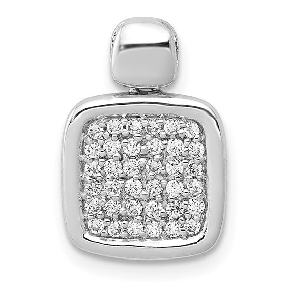 14kt White Gold 1/4ct. Diamond Fancy Square Pendant