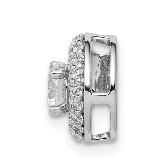 14kt White Gold 4.1mm Center 1/4ct. Diamond Semi-mount Chain Slide