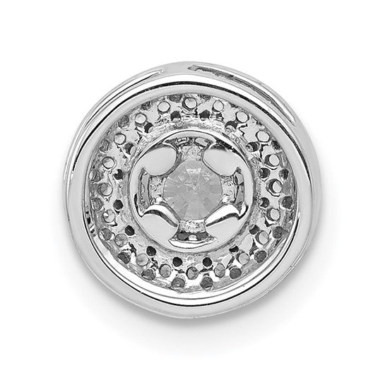 14kt White Gold 4.1mm Center 1/4ct. Diamond Semi-mount Chain Slide