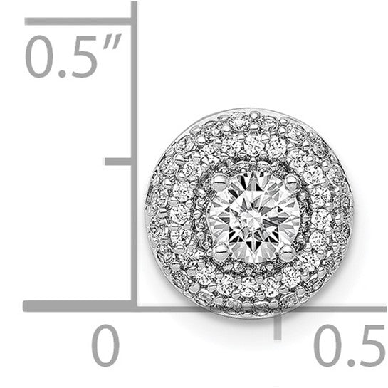 14kt White Gold 4.1mm Center 1/4ct. Diamond Semi-mount Chain Slide