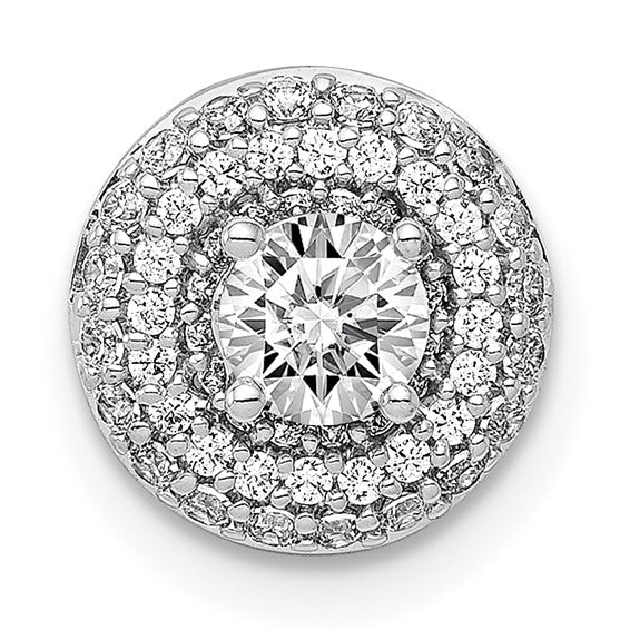 14kt White Gold 4.1mm Center 1/4ct. Diamond Semi-mount Chain Slide