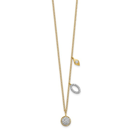 14kt Yellow Gold Diamond Circles 18 inch Necklace