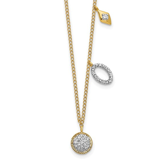 14kt Yellow Gold Diamond Circles 18 inch Necklace