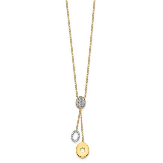 14kt Yellow Gold Diamond Circles 18 inch Dangle Necklace