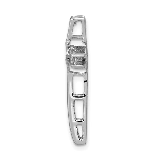 14kt White Gold 1/15ct. Vibrant Moving Diamond Cross Chain Slide