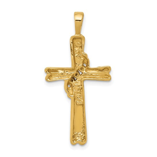 14kt Yellow Gold AA Diamond Cross Pendant