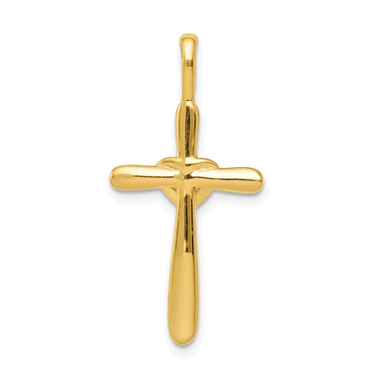 14kt Yellow Gold Diamond Cross w/Heart Pendant
