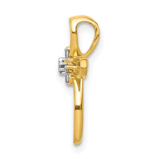 14kt Yellow Gold Diamond Cross Slide Pendant