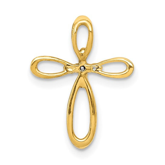 14kt Yellow Gold Diamond Cross Slide Pendant