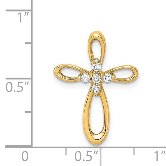 14kt Yellow Gold 1/10ct. Diamond Cross Chain Slide