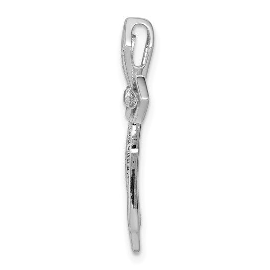 14kt White Gold 1/15ct. Diamond Cross Chain Slide