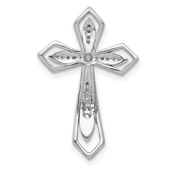 14kt White Gold 1/15ct. Diamond Cross Chain Slide