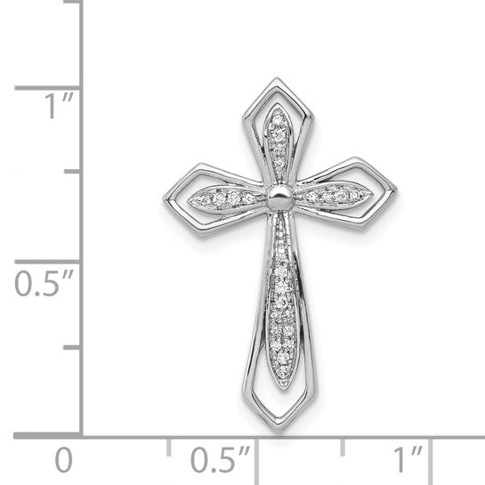14kt White Gold 1/15ct. Diamond Cross Chain Slide