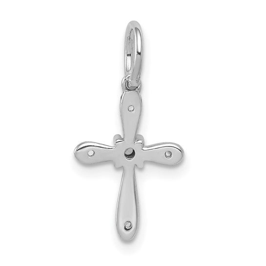 14kt White Gold .03ct. Diamond Cross Charm