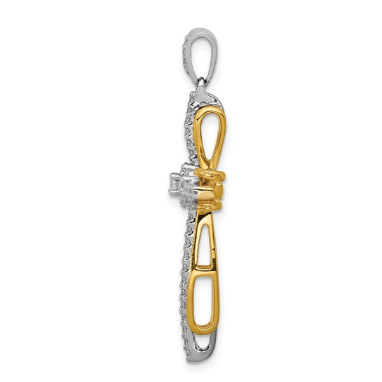 14kt Two-tone 1/3ct. Diamond Passion Cross Pendant