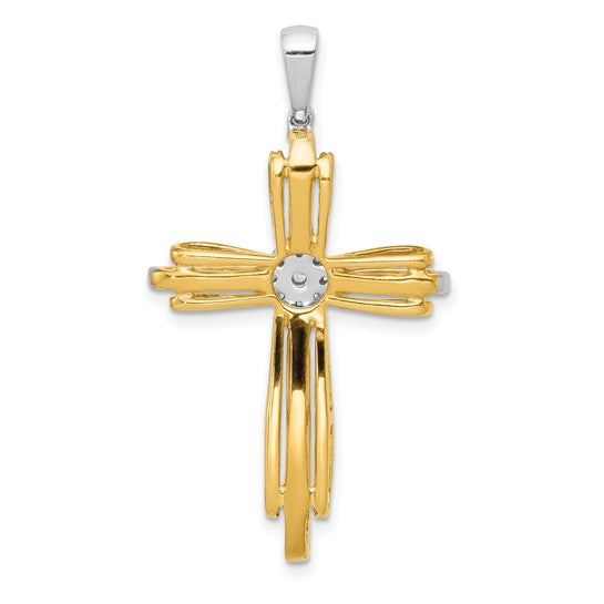 14kt Two-tone 1/3ct. Diamond Passion Cross Pendant