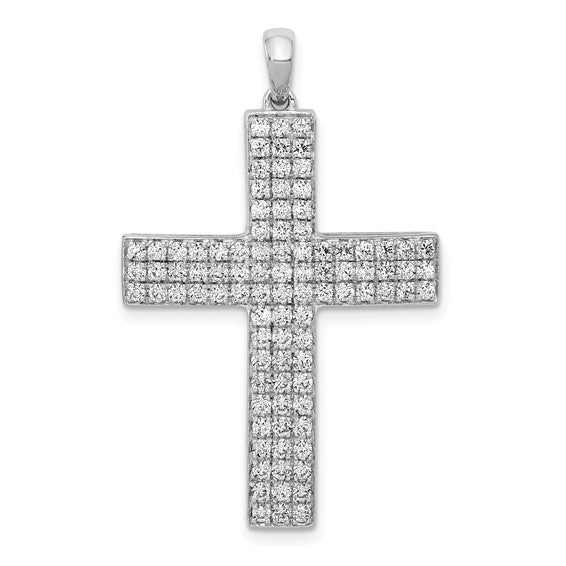 14kt White Gold 1ct. Diamond Latin Cross Pendant