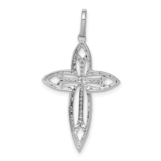 14kt White Gold 1/4ct. Diamond Fancy Cross Pendant
