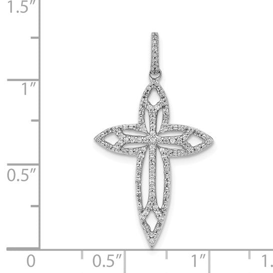 14kt White Gold 1/4ct. Diamond Fancy Cross Pendant