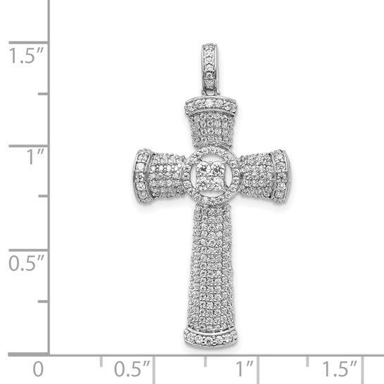 14kt White Gold Diamond Cross Pendant