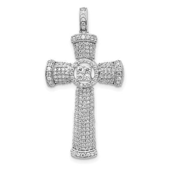 14kt White Gold Diamond Cross Pendant