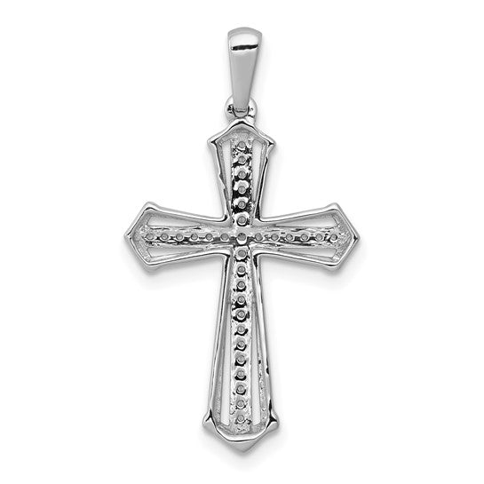 14kt White Gold 1/8ct. Diamond Passion Cross Pendant