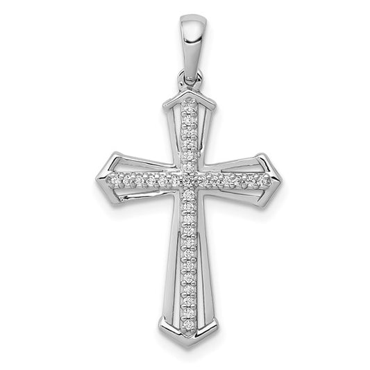 14kt White Gold 1/8ct. Diamond Passion Cross Pendant
