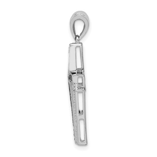 14kt White Gold 1/5ct. Black and White Diamond Cross Pendant