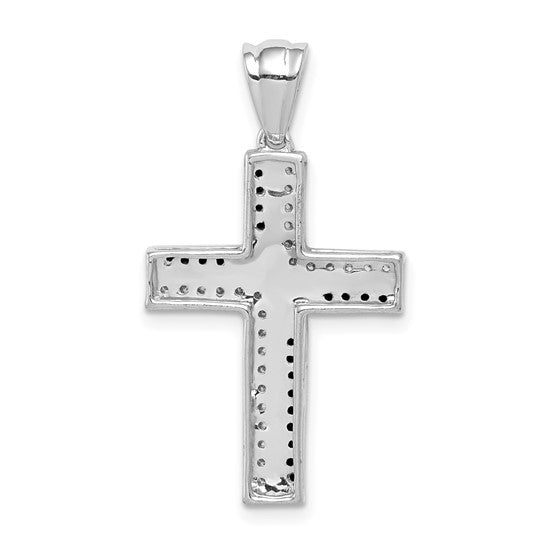 14kt White Gold 1/5ct. Black and White Diamond Cross Pendant