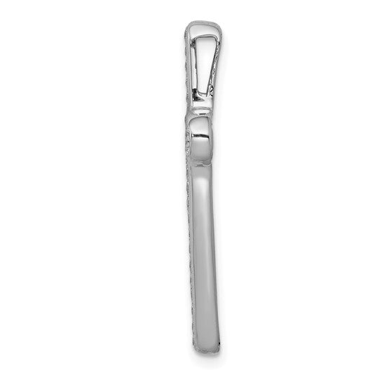 14kt White Gold 1/2ct. Diamond Latin Cross Chain Slide