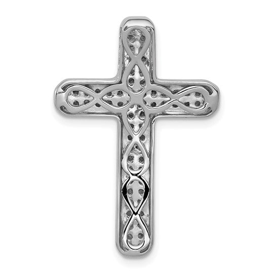 14kt White Gold 1/2ct. Diamond Latin Cross Chain Slide