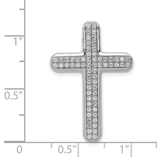 14kt White Gold 1/2ct. Diamond Latin Cross Chain Slide