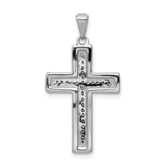 14kt White Gold Large 1/10ct. Diamond Cross Pendant