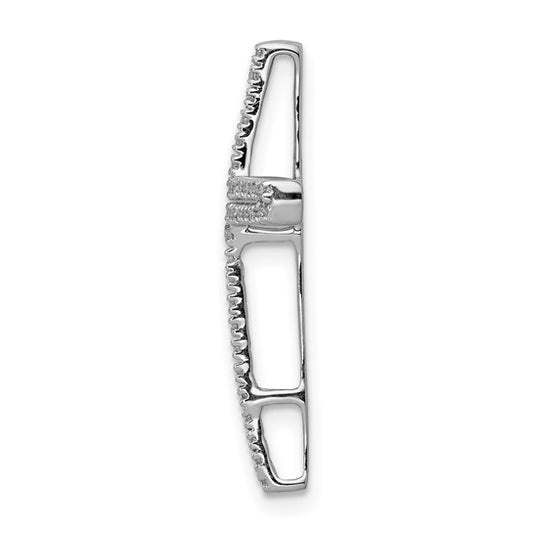 14kt White Gold 1/4ct. Diamond Cross Chain Slide