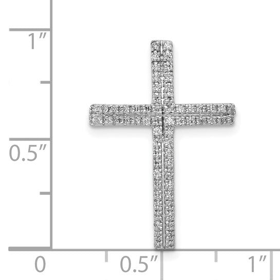 14kt White Gold 1/4ct. Diamond Cross Chain Slide