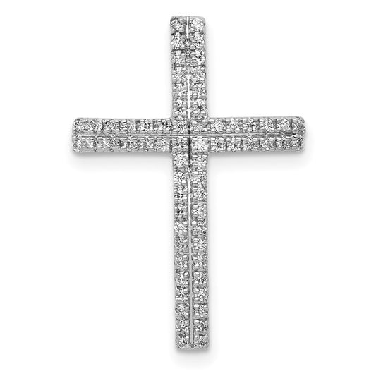 14kt White Gold 1/4ct. Diamond Cross Chain Slide