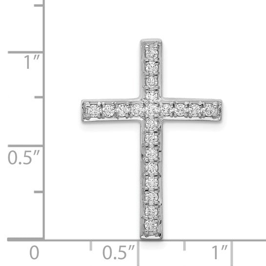 14kt White Gold 3/8ct. Diamond Cross Chain Slide