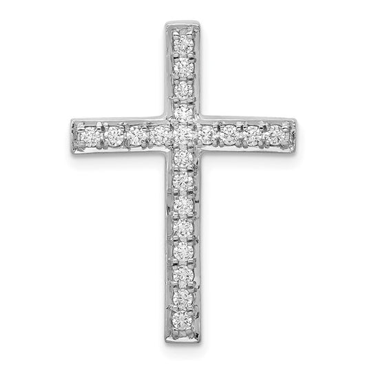 14kt White Gold 3/8ct. Diamond Cross Chain Slide