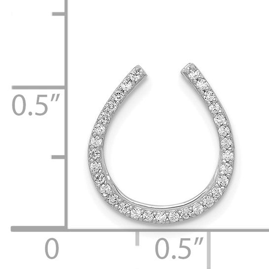 14kt White Gold 1/6ct. Diamond Horseshoe Chain Slide