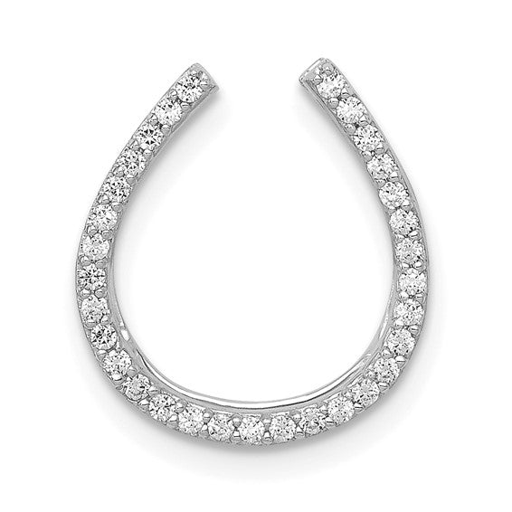 14kt White Gold 1/6ct. Diamond Horseshoe Chain Slide