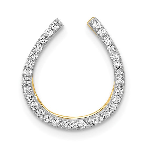 14kt Yellow Gold 1/6ct. Diamond Horseshoe Chain Slide