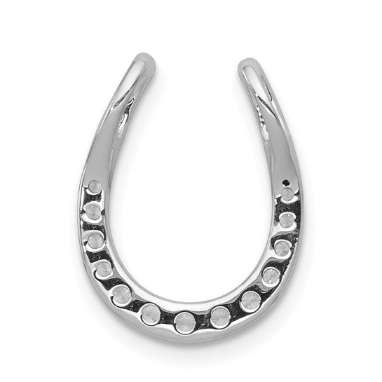 14kt White Gold 1/4ct. Diamond Horseshoe Chain Slide